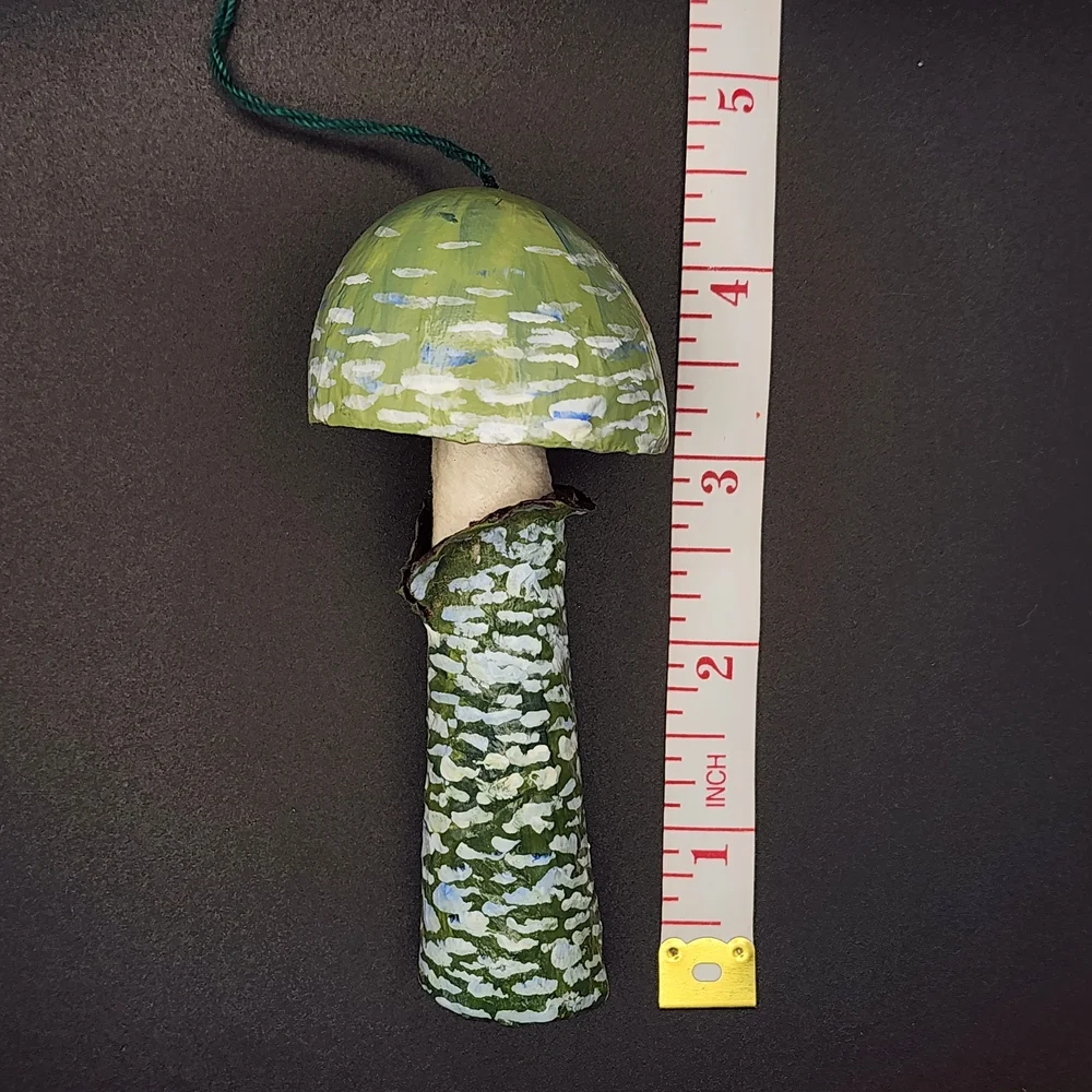 Hand Crafted Green Mushroom Hanging Decor Ornament